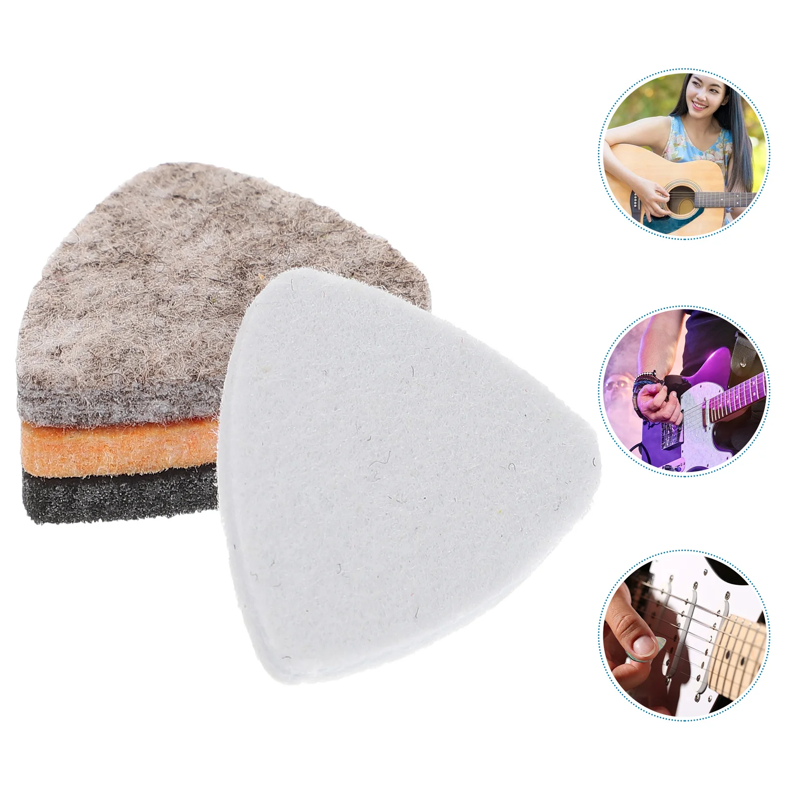 20 Pcs Wooden Guitar Felt Picks Guitars Tenacious of Destiny Thumb for Wool Plectrum