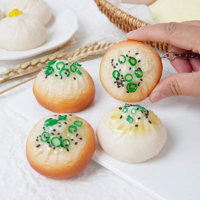 Simulation Fried Buns PVC Artificial Baozi Model Fake Food Chinese Breakfast Shop Delicious Snack Ornaments Photography Props
