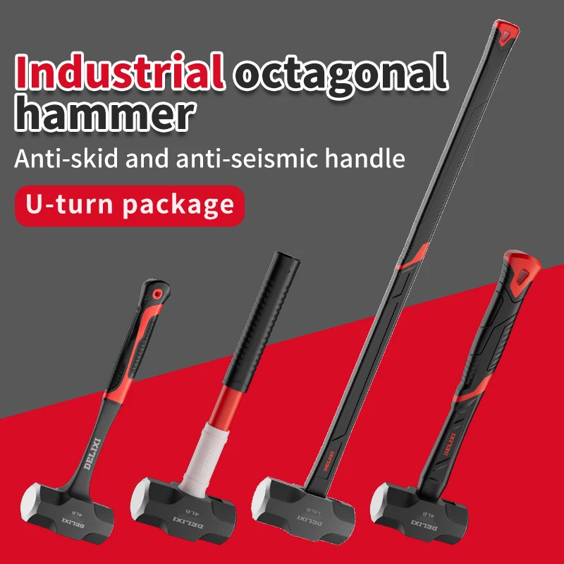 Hammer, achteckiger Hammer, Hammer werkzeug, massiver Wand hammer, gleichmäßiger Hand hammer, integrierter Wand abbruch