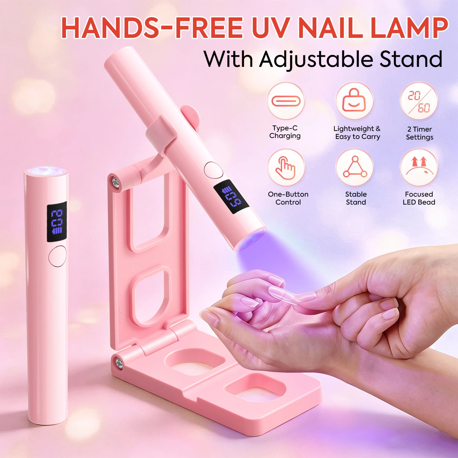 ミニネイルランプ、2つのタイマー設定、安定したスタンド付き、 - Uv Led Lamp Printer のレビューと価格