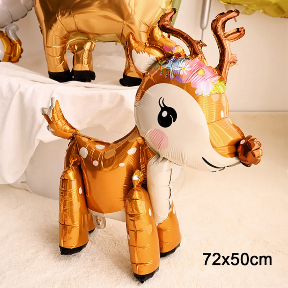 TEEKAA Animal Theme Foil Balloon Deer Rabbit Squirrel Safari Party Decor Adult Kids Birthday Decoration Supplies Globos