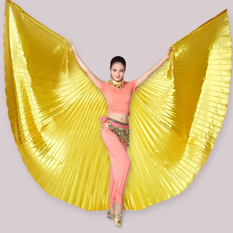 

Isis Wings For Belly Dancing Egyptian Gold Wings With Sticks Bag Belly Dance Accessories Carnival Festival Women Clothing Prop