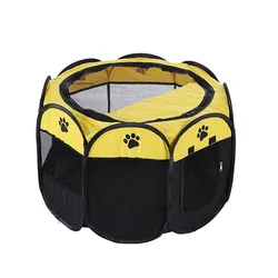 Corral plegable octagonal portátil para perros y gatos, jaula