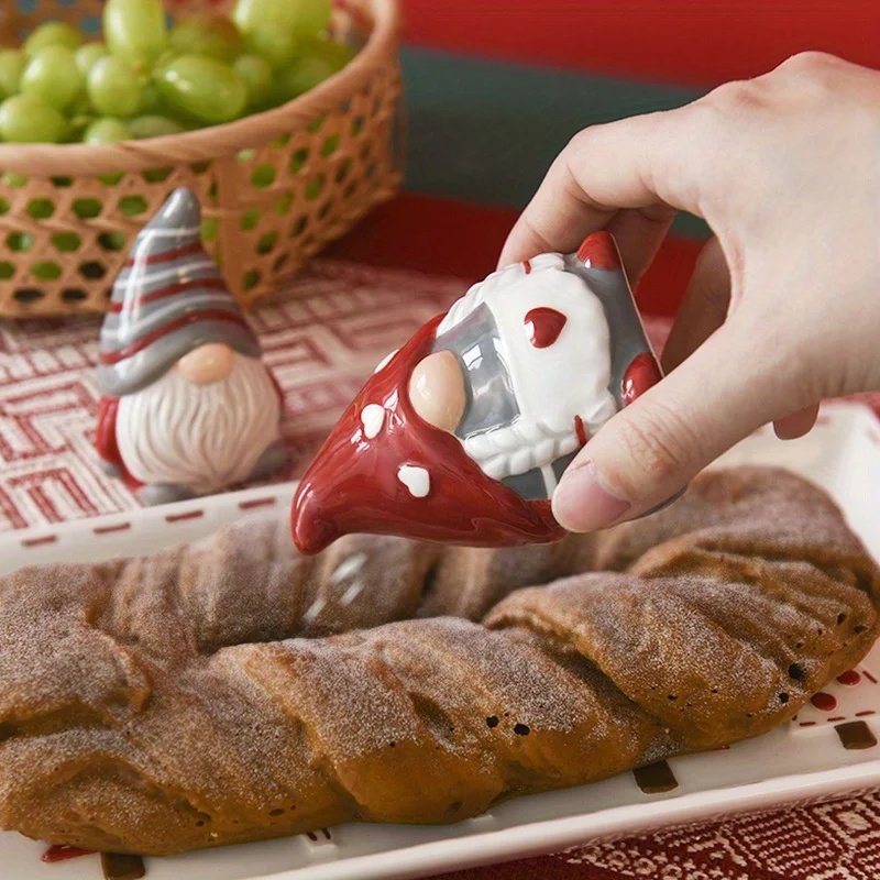 

Nordic Santa Ceramic Salt Pepper Shakers Creative Christmas Elf Spice Bottles High Value Decor