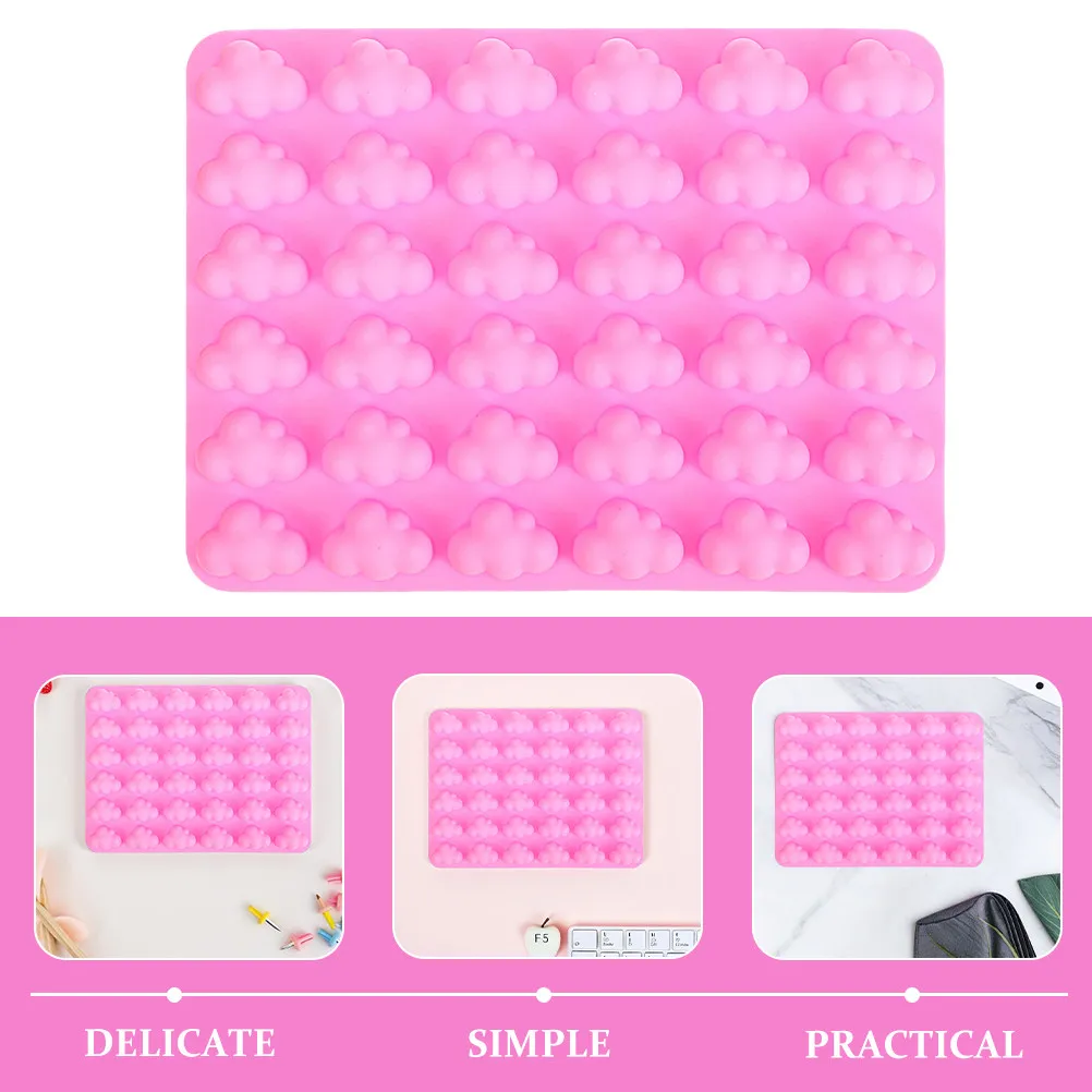 2Pcs Adorable Cloud Silicone Mold for Chocolate Pudding Jelly Baking DIY Crafts Reusable Flexible Safe Kitchen Candy Making - view 2