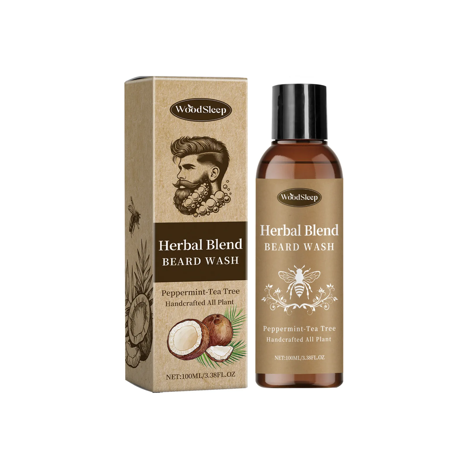 Beard Shampoo For Beard Moisturizing Moustache Growth Enhancer Full Thicken Hair Repairs Root Conditioner Nourishing Beard Care