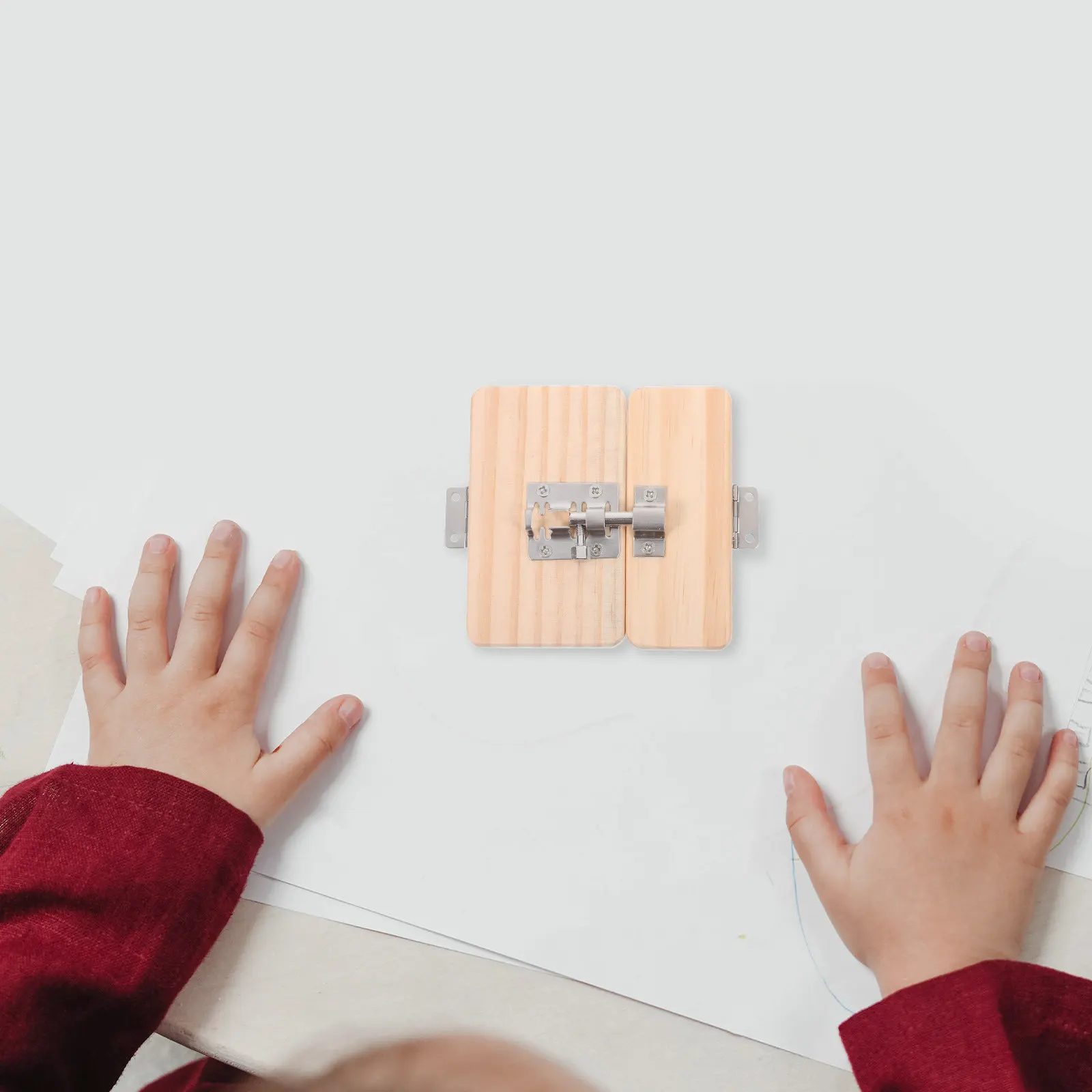 

Busy Board DIY Accessory Wooden Sensory Door Bolt Lock Latch Developmental Skill Hand Eye Coordination Cognitive Learning Infant