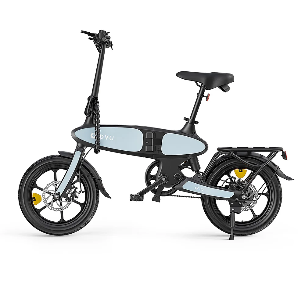 Vélo électrique portable DYU C2, moteur 350W, batterie amovible 36V15AH, vélo électrique 16 pouces pour les trajets urbains
