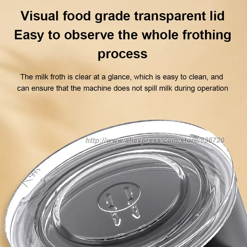 رغوة الحليب الكهربائية، مكواة بخار الحليب 4 في 1، 11.8 أونصة/350 مل صانع رغوة دافئ وبارد أوتوماتيكي للقهوة واللاتيه والكابتشينو