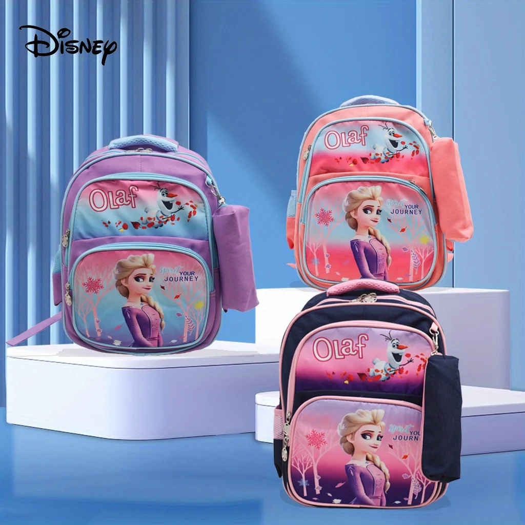 

1pc Frozen Elsa Snow Treasure Cartoon Printed Backpack, lightweight and large capacity backpack with pen case included