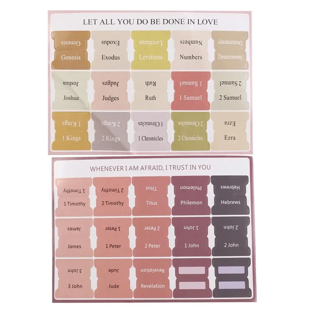 Personalized 5 Sheet Bible Index Removable Writable Bible Sticker Self-adhesive Paper Tabs Bible Label Study Supplies