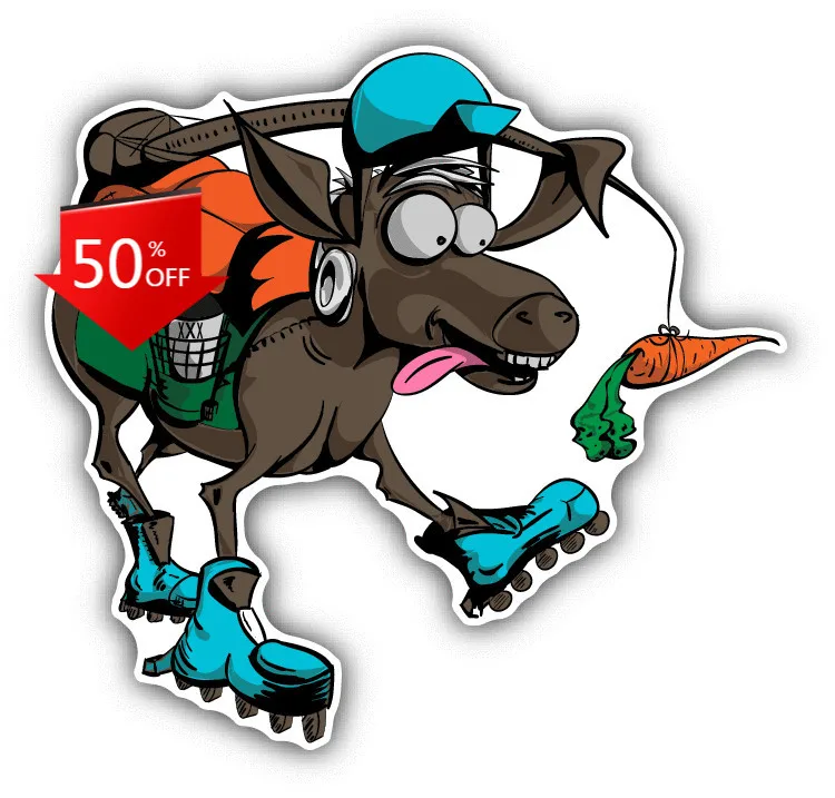 

Donkey Roller Cartoon Animal Vintage Car Laptop Window Bumper Waterproof Vinyl Decal Accessory Vintage Aesthetic Vintage