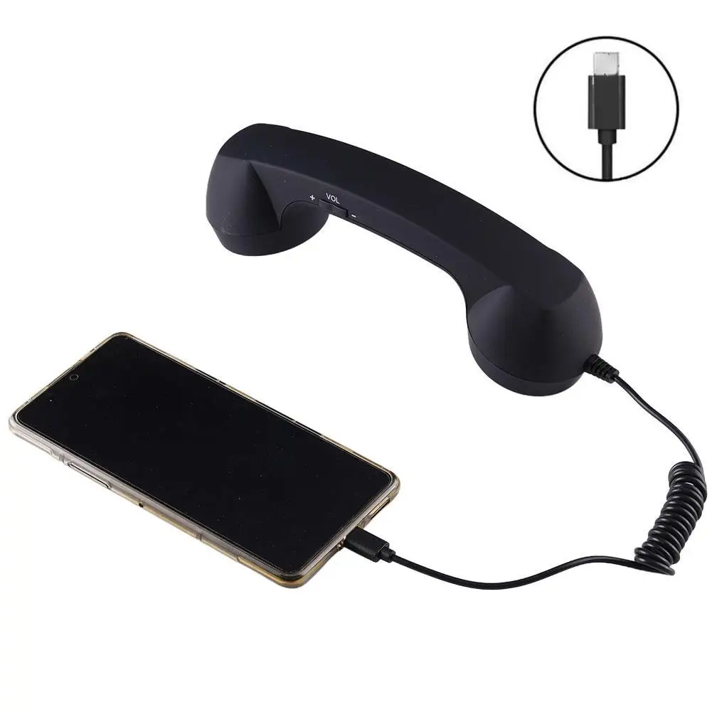 Retro-Style Typ-C Direktanschluss Handy-Ohrhörer Kopfhörer 3,5mm C-Port Headset für Vintage-Telefone – Detail 13
