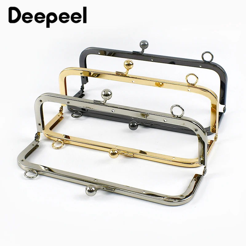1/2/5Pcs deepel 10/15/19cm kwadratowe metalowe torby z uchwytem torebka rama pocałunek blokada zapięcia torebka DIY portfelowe akcesoria sprzętowe
