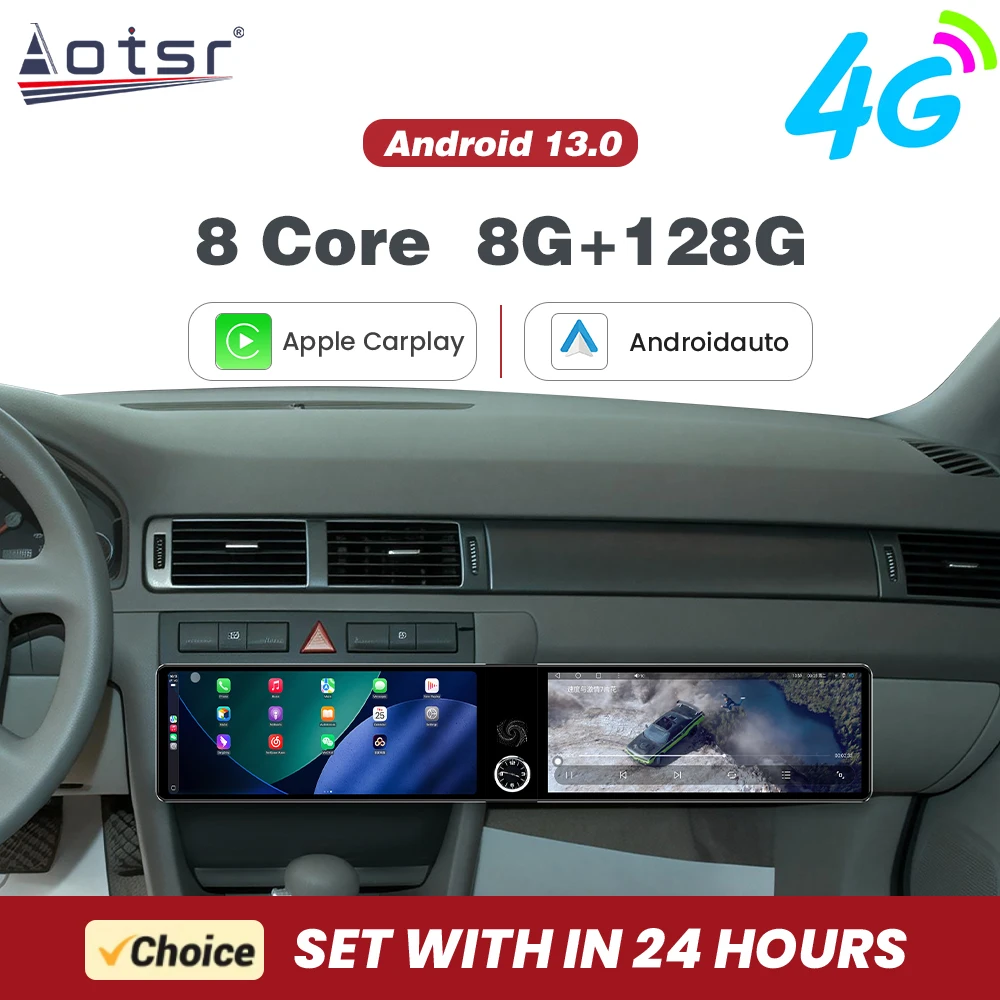

Двухэкранный 12,3-дюймовый Android-плеер для Audi A6/S6/RS6 1997-2004 с CarPlay, GPS-навигацией и стереоприемником, автомобильные аксессуары