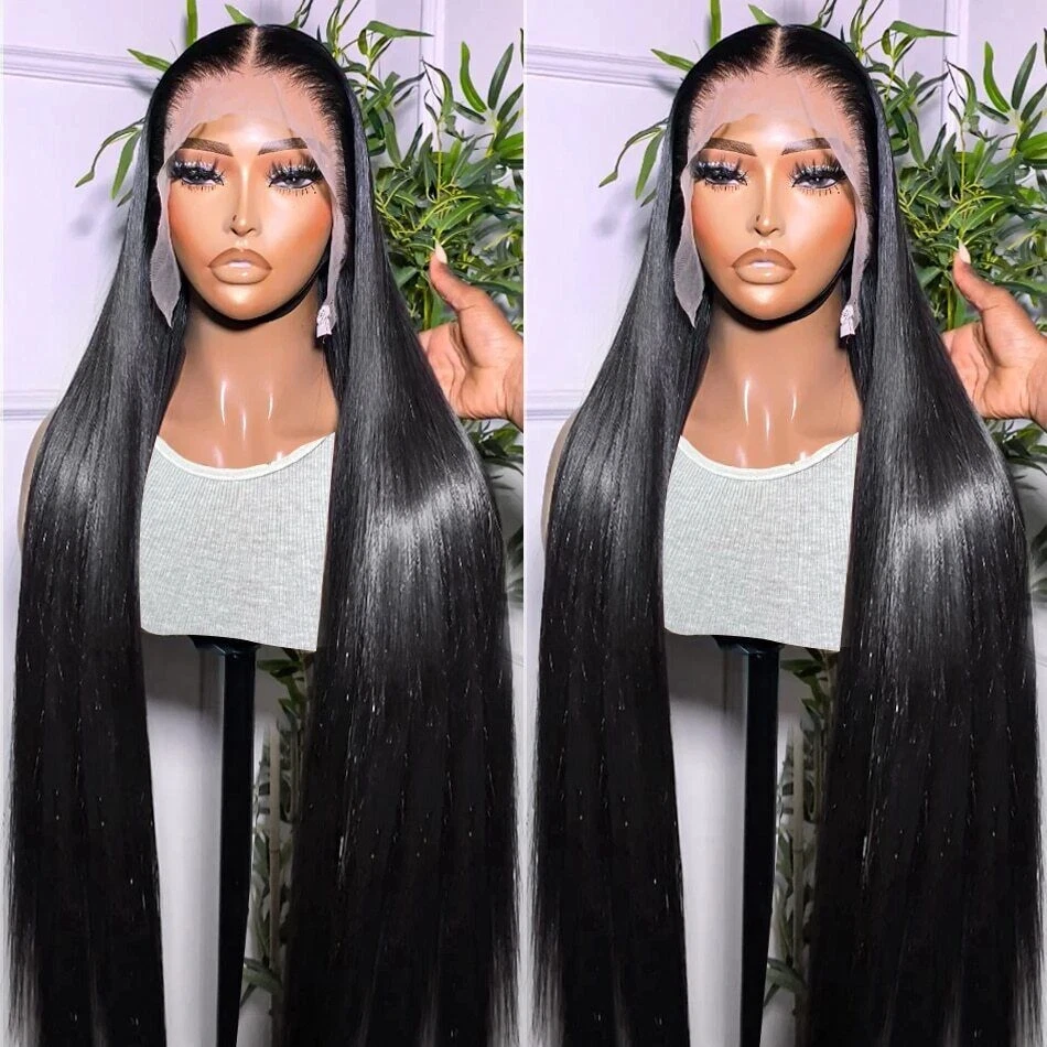 

100% человеческие волосы 13x6, прямые парики из натуральных волос на кружеве, 30 дюймов, 13x4, кружевной фронтальный парик для женщин, предварительно сорванные