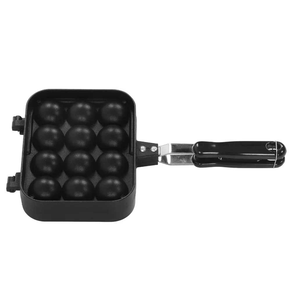 

Baking Tray 12 Holes Takoyaki Pan Aluminum Alloy Nonstick Aebleskiver Pan Easy To Clean Black Octopus Maker Octopus Meat