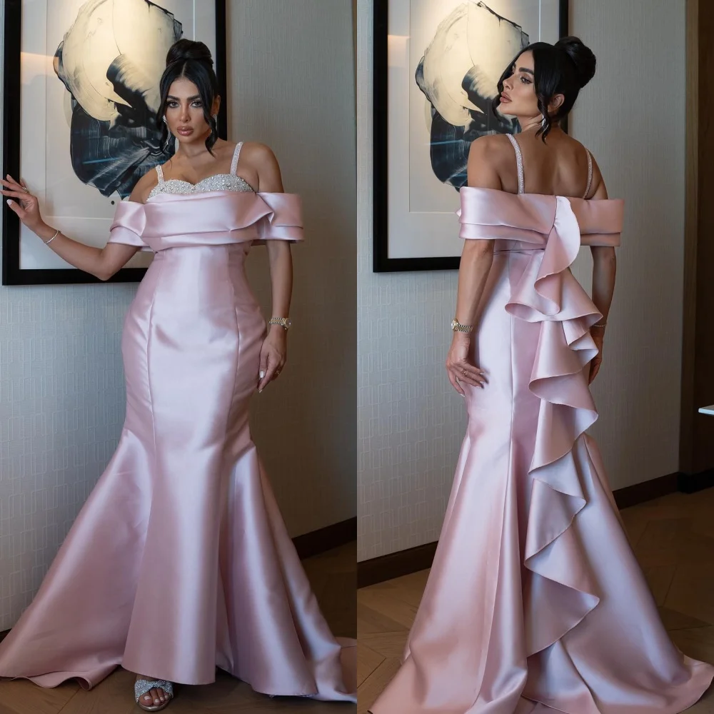 

Jiayigong Jersey Beading Sequined Ruched Party Mermaid Off-the-shoulder Bespoke Occasion Gown Long Dresses Saudi Arabia