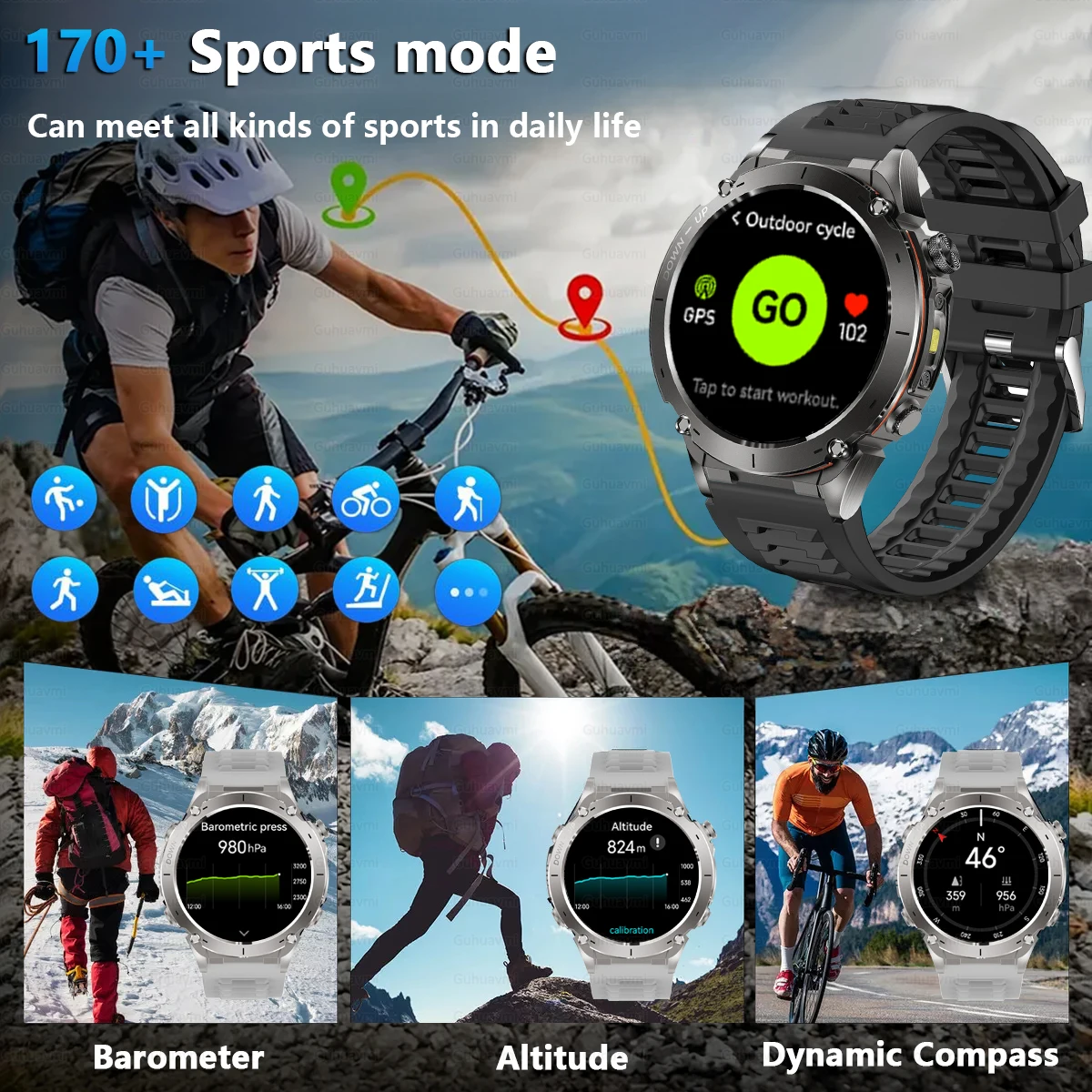 2025 nouveau pour Xiaomi GPS montre intelligente 730mAh batterie 6-satellite GNSS 10ATM boussole étanche 170 + Sport moniteur de santé Smartwatch