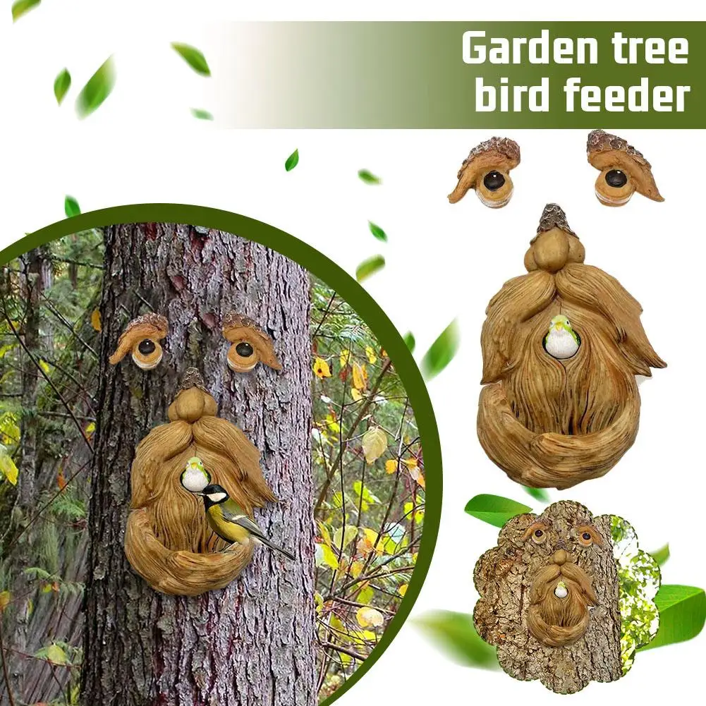 

Tree Bird Feeder Unique Garden Decoration Outdoors Sculpture Crafts Interior Resin Appearance Decoration Exquisite L5D1