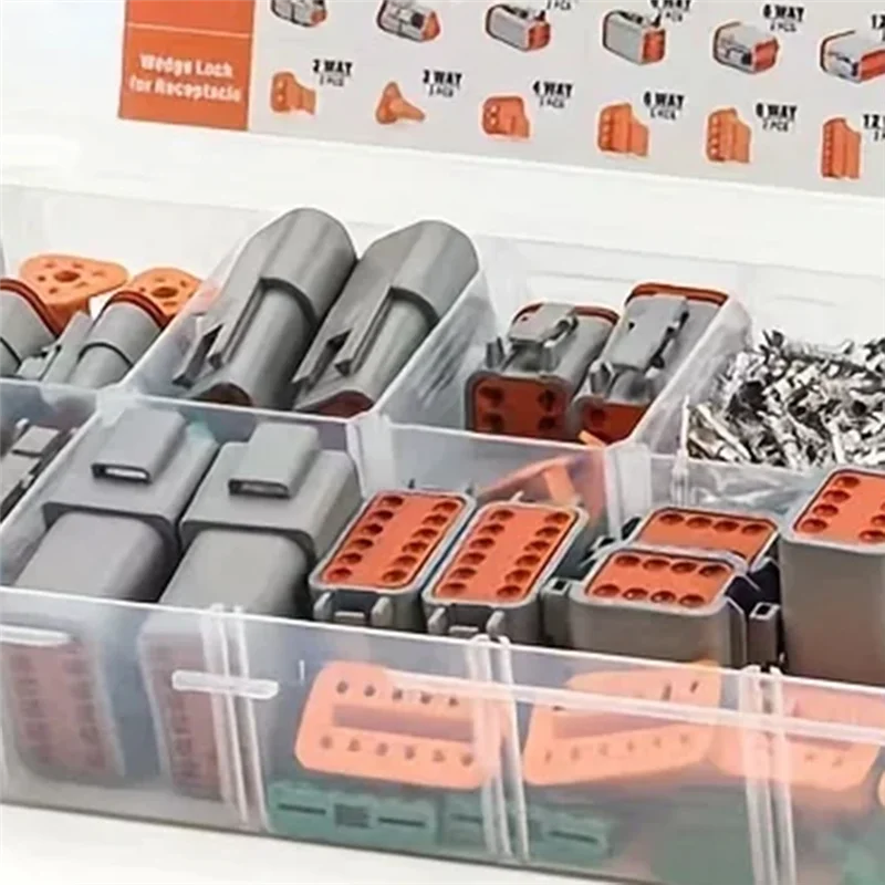 【Space-Saving】Deutsch DT Series 188Pcs Connector Assortment, Size 16 Stamped Contacts, Waterproof Automotive Electrical Connecto