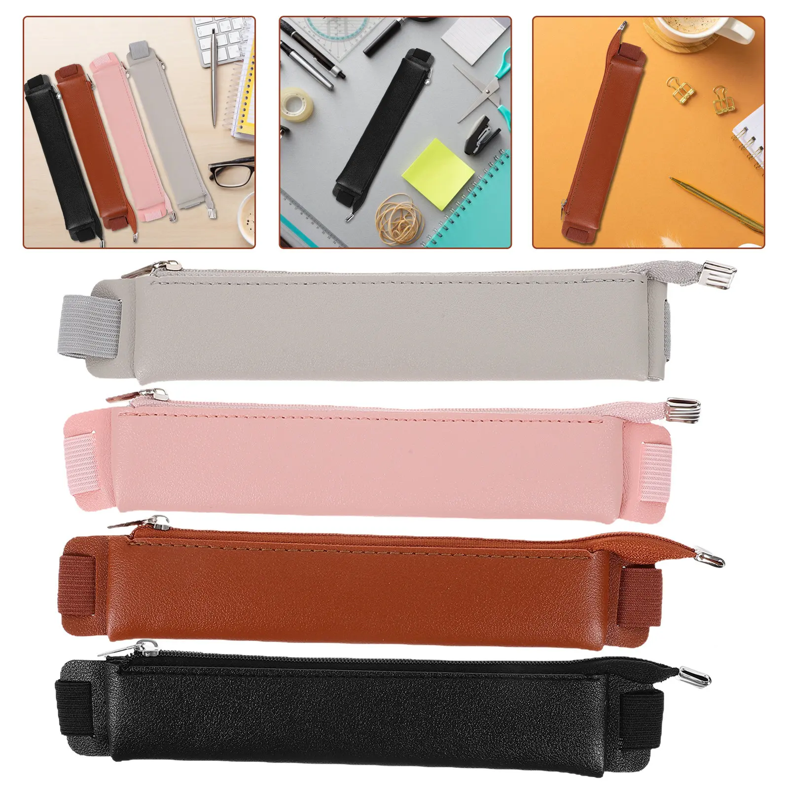 4 Pcs Book Pen Holder Strap Elastic Band Notebook Pouch for Journal Pencil Case