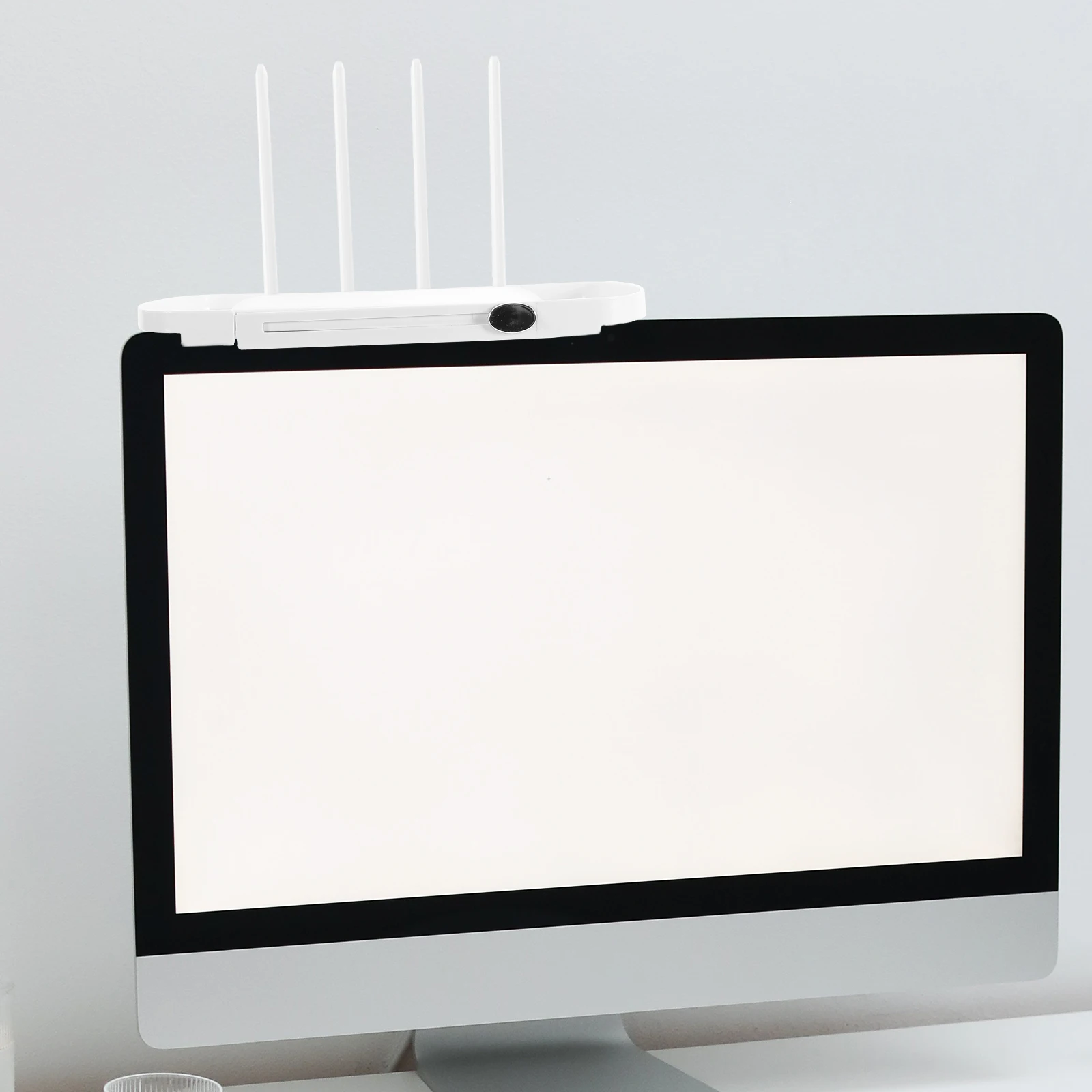 No-drill Screen Tops Shelf White Router Holder Strong Capacity Modern Wall Storage Rack for Remote Router Placement