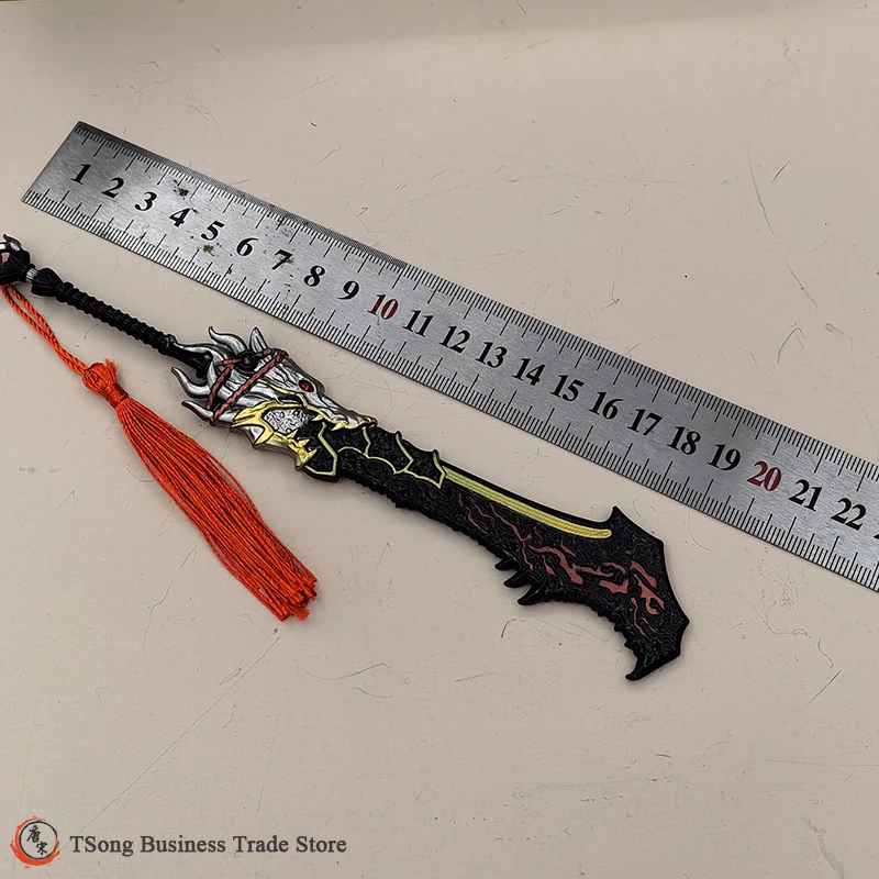 22CM Naraka Bladepoint Game Peripheral Metal Broad Blade Wolf Lord Replica Miniature Cosplay Cold Models Decorations Toy for Kid view 6