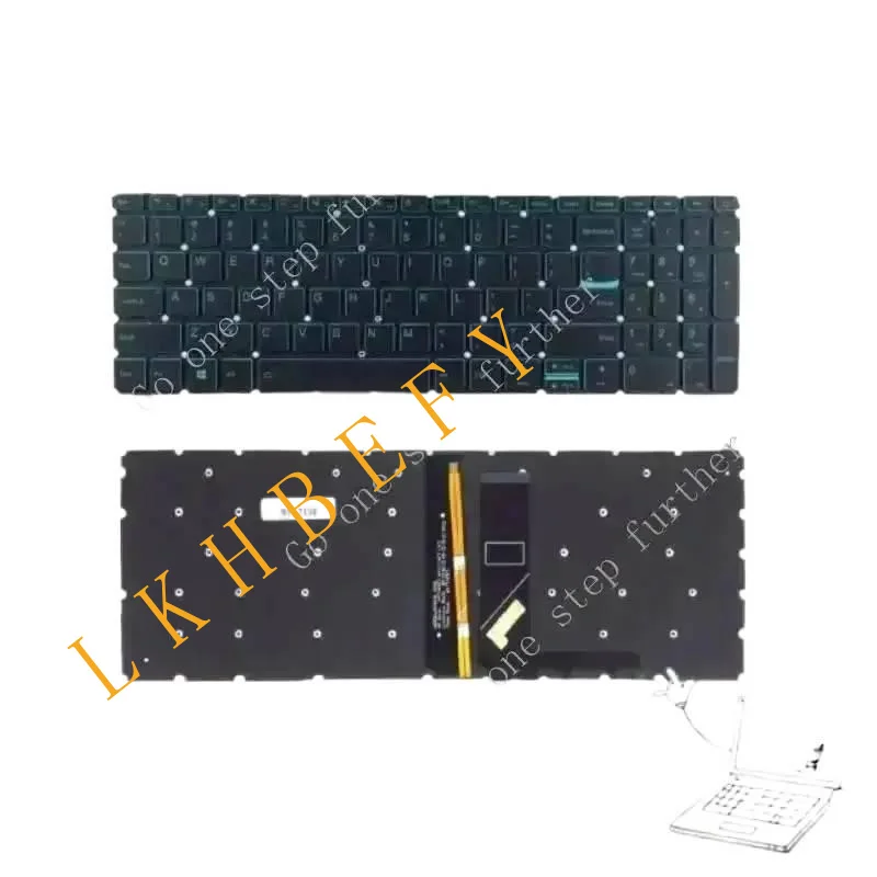 

New English US RUSSIAN Keyboard For IdeaPad L340 L340-15 L340-17 L340-15IRH GAMING BLUE Backlit Laptop €€