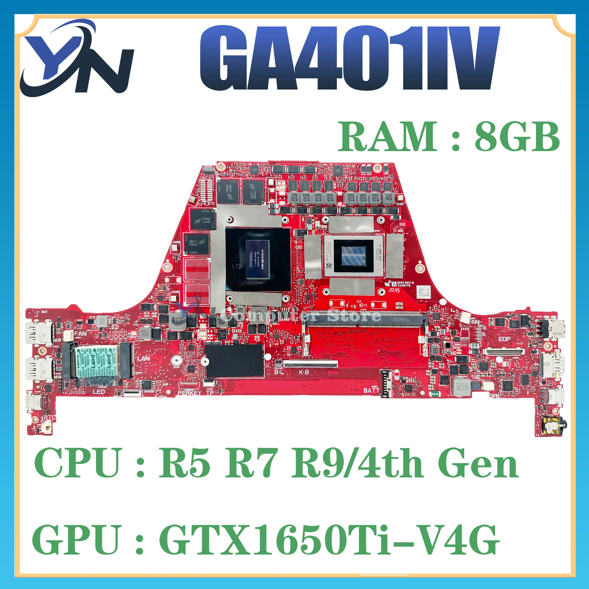 GA401IV Laptop Motherboard For ASUS ROG GA401IV GA401IU GA401II GA401IVC Mainboard R5 R7 R9 GTX1650Ti GTX1660Ti RTX2060 Test OK