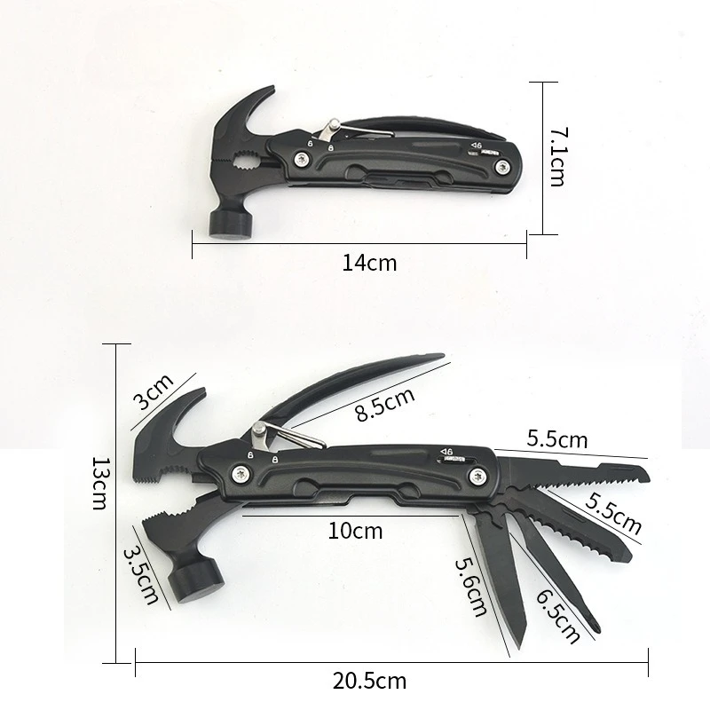 Car Emergency Escape Tool 12 IN 1 Multitool Hammer Outdoor Survival Gear Tool for Camping Hunting Hiking Accessories