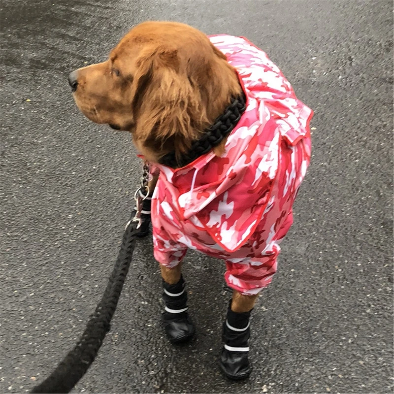 2 Pairs Dog Shoes Waterproof Reflective Dogs Rain Snow Dog Booties