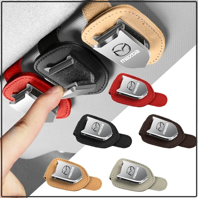 Car Sun Visor Glasses Box Sunglasses Clip Card Ticket Holder Stand For Mazda 3 4 5 6 7 8 323 626 CX5 CX7 CX9 RX8 MX3 Car Sticker