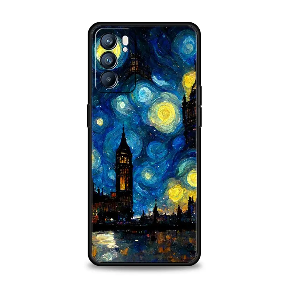 Starry night van gogh Phone Case For Oppo Reno8 Reno7 Reno6 Pro A54 5G Find X6 X5 A53 A52 A9 A15 A95 A17 A16 A57 A31 Cover