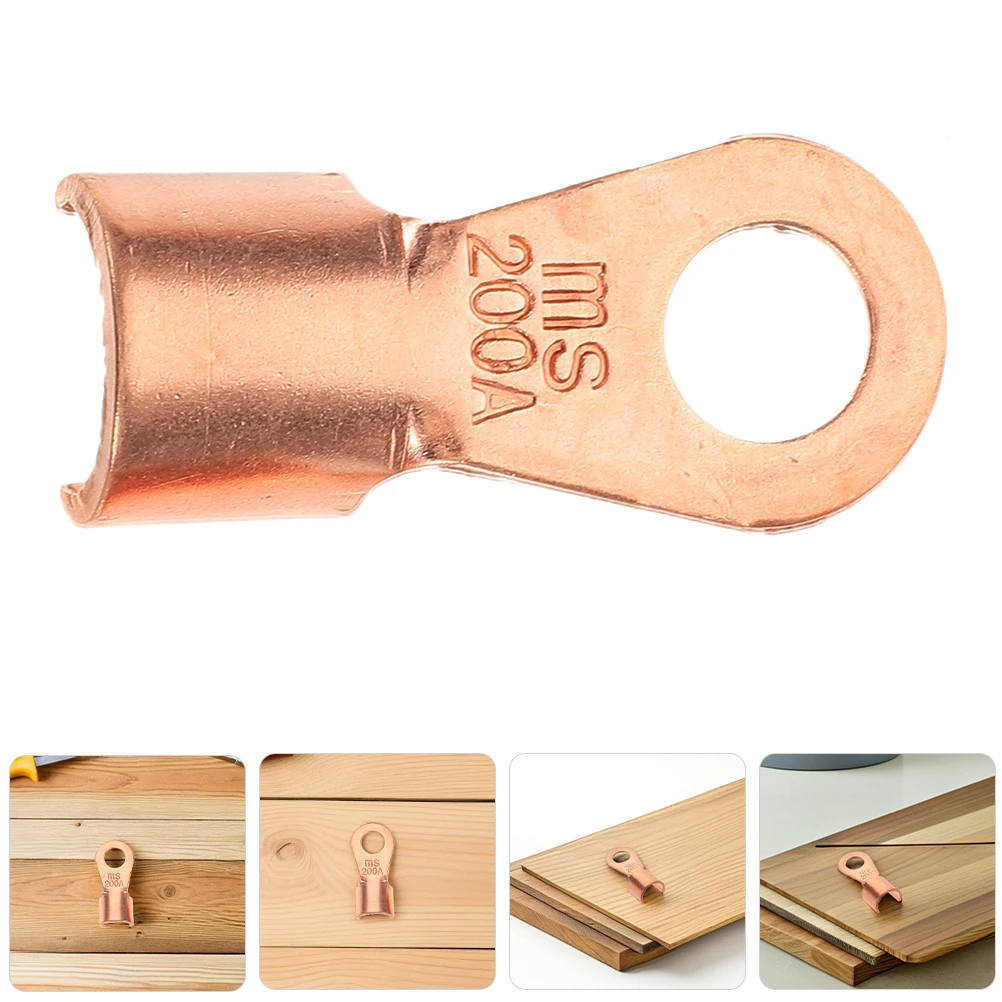 

10pcs Copper Terminal Connectors Sturdy Durable Open Design Cable Ends Wire Ring Crimp Eyelets For Home Industrial Use