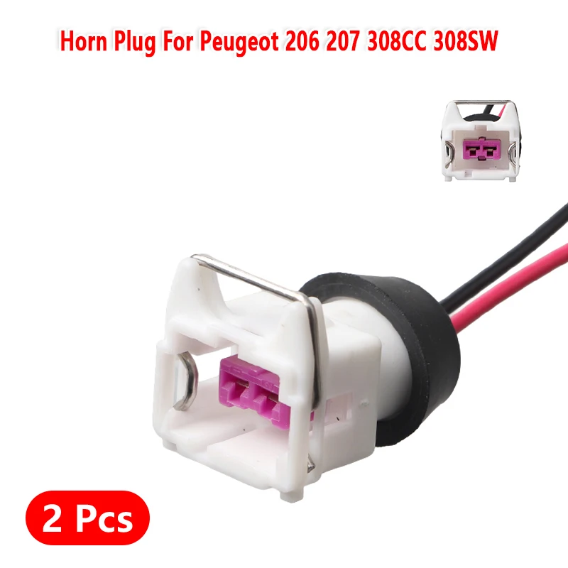 Plug Connector Wire for Peugeot 206 207 306 307 308 408 308CC 308SW Horn Socket Wiring Accessories 443906232 2Pc