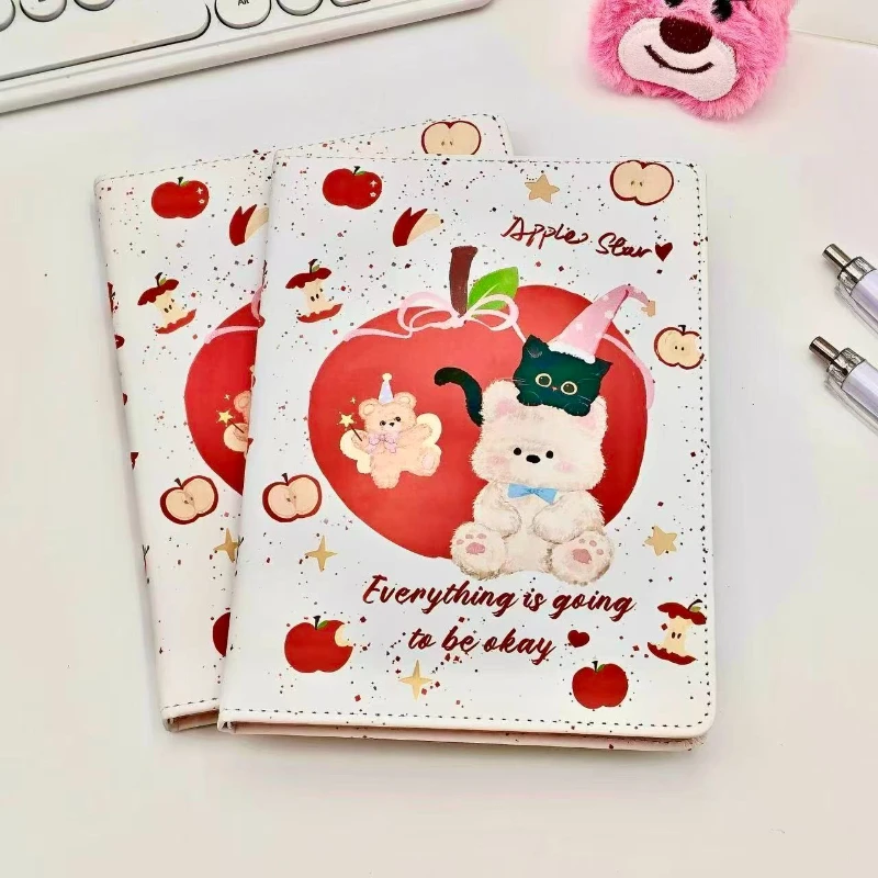 material-escolar-e-de-escritorio-caderno-a5-de-couro-pu-com-paginas-internas-pintadas-design-de-urso-e-maca-fofo-estilo-ins-grosso-e-de-alta-qualidade-para-estudantes