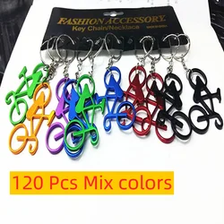 120pcs Mixed Colors Bicycle Key Chains Bike Keyring Bottle Wine Beer Opener Bar Tool Metal Keychains