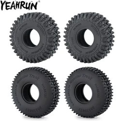 YEAHRUN 4PCS 1.0 Inch Wheels Tires Soft Rubber Tyres Rock Terrain for 1/18 TRX4M, 1/24 Axial SCX24 Bronco Defender Parts