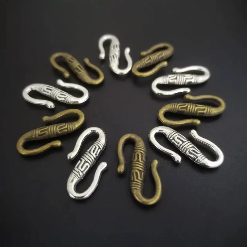 

30PCS 23*13MM Alloy Antique Silver/Antique Bronze S Shape Connect Clasps Diy Jewelry Findings Accessories Wholesale