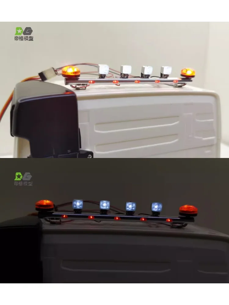 

LED Simulation Metal Engineering Lights Spotlight for 1/14 Tamiya RC Truck Car For VOLVO FH16 56360 Diy Upgrade Parts Toys