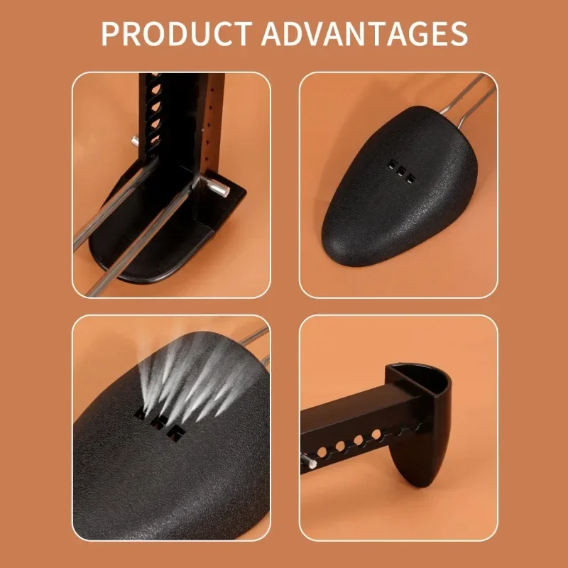 1 пара пластиковых носилок для обуви для мужчин и женщин, регулируемый держатель для обуви, держатель для обуви (белый и черный), два размера