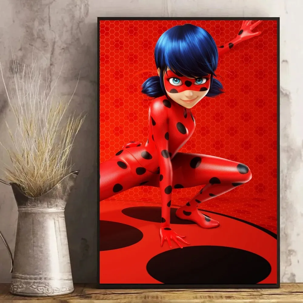 M-Miraculous France L-Ladybug Poster Poster Canvas Art Poster and Wall Art Picture Modern Family bedroom Decor Posters Small