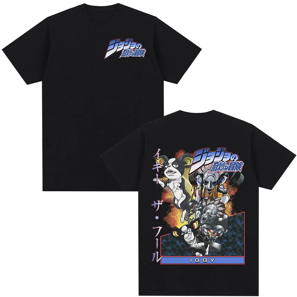 Camisetas con Gráficos del Anime JoJo's Bizarre Adventure Iggy 2026, Ropa para Hombre y Mujer, Moda Casual, Camisetas de Manga Corta, Tops Suaves