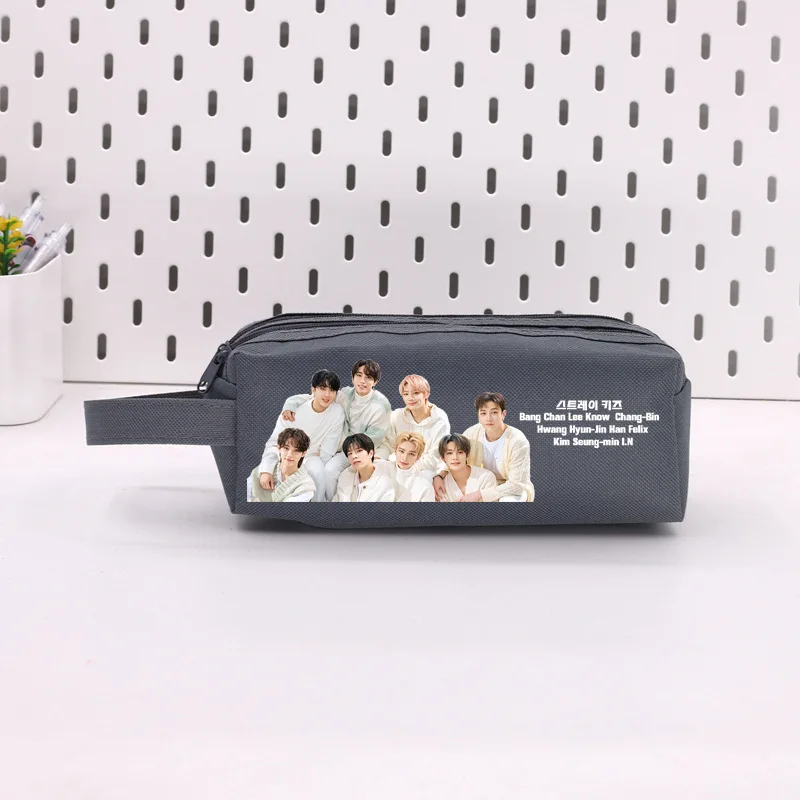 18*9*7CM Felix Bang Chan Hwang Hyun Jin Chang-Bin Popular Korean Idol Boy Group Cute Large Capacity Pencil Case School Supplies