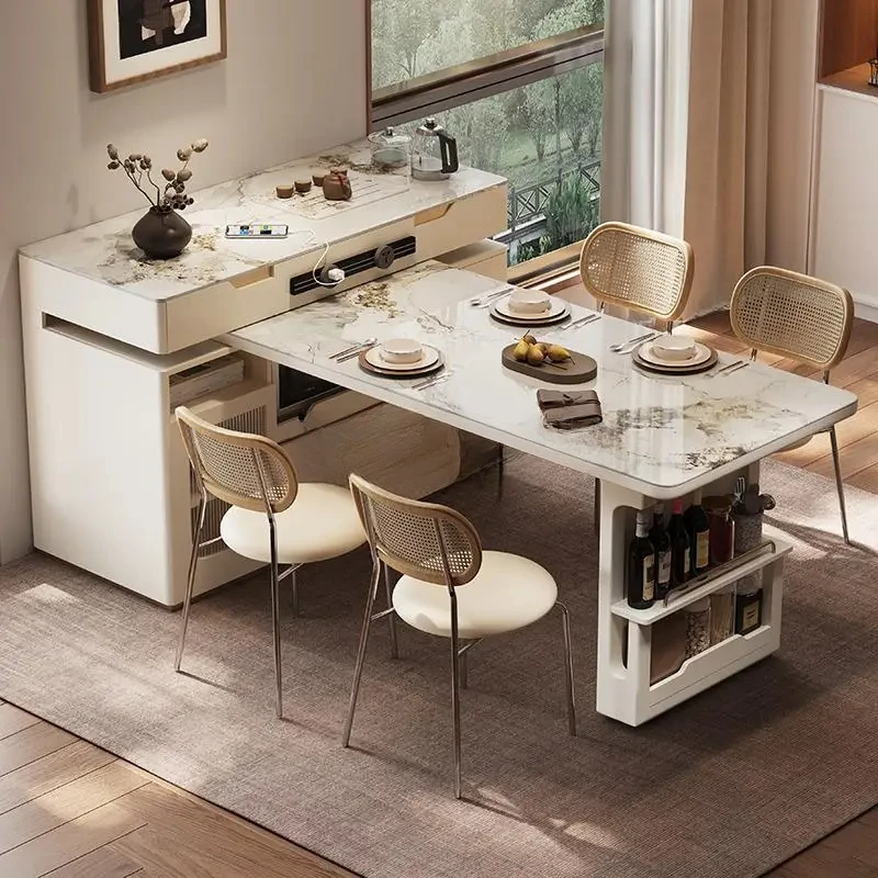 

Bar guide island integrated telescopic rotating 2024 new high-end kitchen multifunctional side cabinet