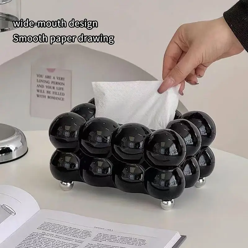 Cloud Style Tissue Box Light Luxury Creative High-End Ornament Easy to Clean for Dining Table Office Car Daily Use view 3