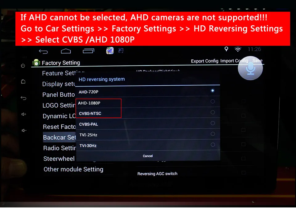 Smartour AHD CVBS CCD Fisheye Objektiv Rückfahrkamera AHD 1080p Nachtsicht Backup Parkplatz Wasserdicht Für Auto Rückfahr Monitor – Detail 5