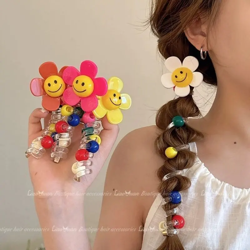 Vigorous Girl~Cute Beaded Horse Tail Weaving Hair Tool Summer Phone Line Hair Loop Headrope 2024 New Super Immortal