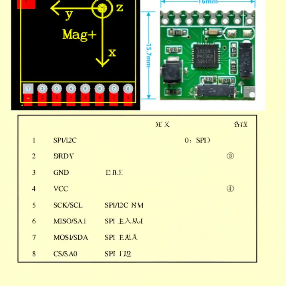 Precision RM3100 Magnetic Induction Module Three Axis Sensor For For PNI Compass Development Board Embedded System Tool